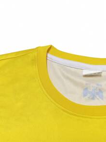 Romania Style Men's Football Jersey & Round Neck Lightweight Sports Shirt & Breathable, Moisture-Wicking, Quick-Dry & Suitable For Training, Match, Daily Wear, Gift - Yellow - View 4
