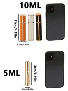 3/1pc 10ml Portable Refillable Perfume Spray Bottle, Leather Shell With Glass Inner Liner, Compact And Portable, Suitable For Vacation, Back To School, Business Trip And Other Occasions, 1 Set (1/3 Shell + 1/3 Inner Liner) - Multicolor - View 10