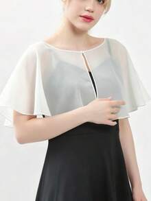 1pc Women's Solid Color Casual Shawl, Suitable For Daily Wear, Women's Scarf Shawl Accessory - Beige - View 5