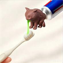 3D Printed Creative Funny Cat Vomiting Toothpaste Head Prank Toy - Camel - View 1