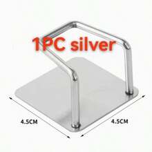 1/2/4pcs Stainless Steel Sink Sponge Holder, Strong Adhesive Backing Drain Rack, Kitchen Sink Dish Drying Rack, Cleaning Sponge Hook, Durable Stylish Bathroom Accessory - Multicolor - View 11