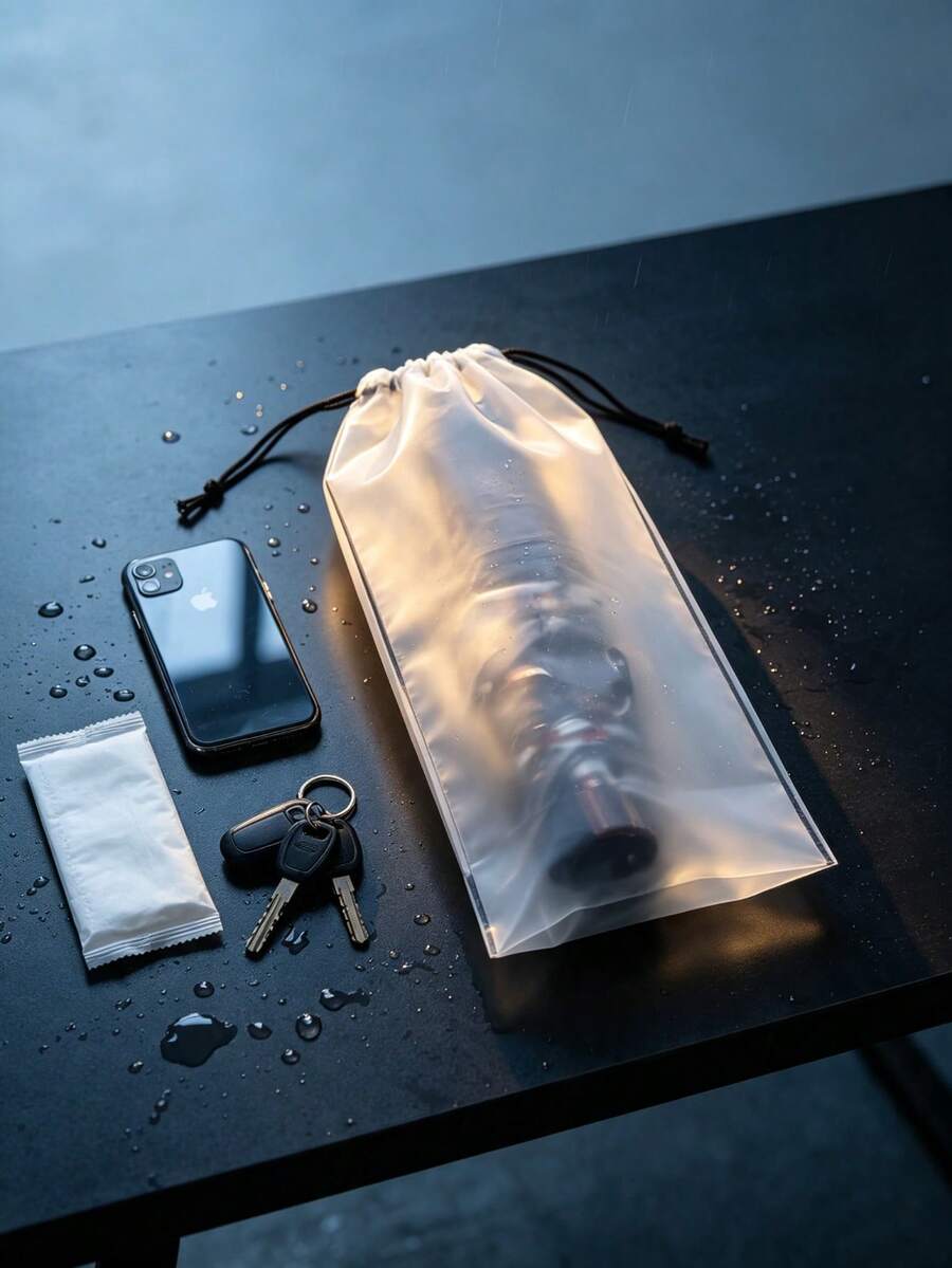 YITAPE 10pcs Multi-Function Waterproof Drawstring Bags, Suitable For Kitchen, Office And Travel - Durable Plastic Storage Bags, Can Store Stationery, Mouse Pads, Umbrellas, Etc. - A - View 1