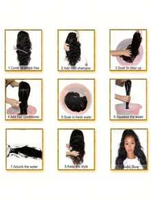 1 Buah Wig Keriting Panjang Belahan Tengah Warna Burgundy, Wig Serbaguna untuk Cosplay, Wig Seluruh Kepala, Serat Sintetis 24 inci, untuk Pesta Liburan - Burgundy - View 9