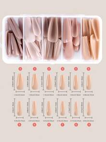 HOTWAY 120 Piece Box Set Full Sticker Fake Nail Tips - Mid Almond And Long Coffin Trapezoid Wearing False Nails, Nude Matte And Glossy Nail Patches, Made Of Acrylic Material, Available In 12 Sizes, Perfect For Nail Art And DIY Home Nail Products - Multicolor - View 11