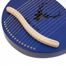 16 String Blue Lyre Harp Mahogany With Antler Design For Beginners Adults Gifts - Default - View 9