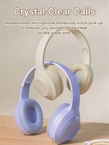 GENAI Wireless Headphones With Microphone, HiFi Stereo Sound, Foldable & Lightweight, Volume Control, 3.5mm Stereo Cable, Deep Bass, Suitable For Home, Office, Phones, Computers - Multicolor - View 7