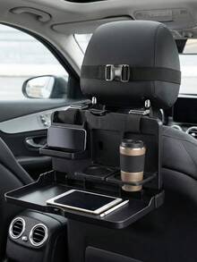 OBOVAY 2pcs/1pc Multifunctional Car Rear Seat Storage Rack Foldable Tray, Phone Slot, Cup Holder Suitable For Car Rear Seat Storage, Food And Beverage Storage It Is The Most Ideal Car Accessory - Multicolor - View 2