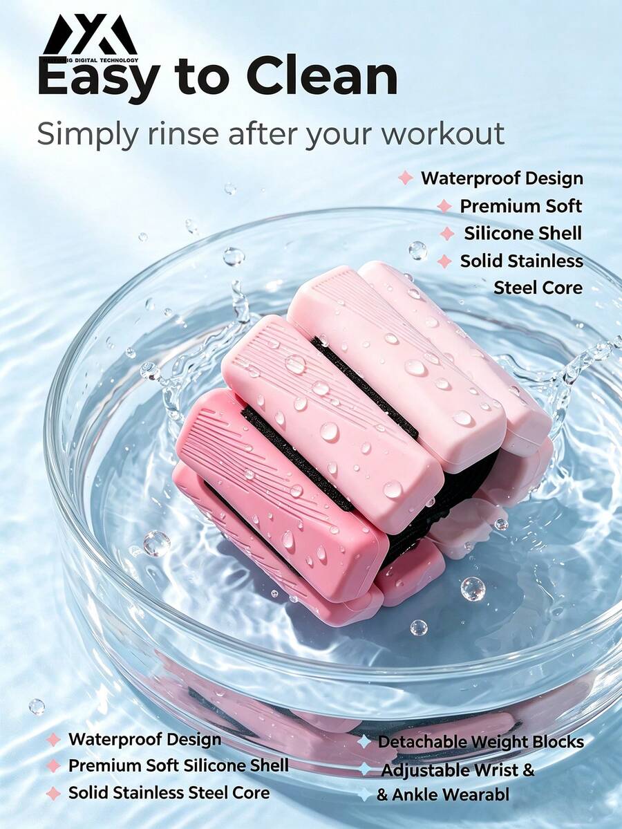1 par de pesas ajustables de silicona para muñeca y tobillo, peso desmontable, entrenamiento de fuerza portátil, 1 lb (480 g) por par, con núcleo de acero sólido, aptas para yoga, baile, caminata, pilates, correr, aeróbicos, bandas de fitness para usar en casa, accesorios de fitness disponibles en múltiples colores - Multicolor - Ver 1