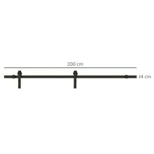 Sistema de Puerta Corredera para Puerta Simple, Riel de Deslizamiento con Accesorios, Acero al Carbono, Negro, 183x0.6x18cm, Instalación en Lugar - Negro + Acero al carbono - Ver 3