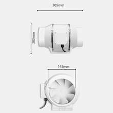 6-Inch Inline Duct Fan 75W Industrial Air Extractor For Grow Room, Hydroponics, Bathroom, Kitchen - US A Type Plug(110-127V) - View 6