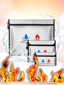 Flame Resistant Document Bag, Including A Set Of Fire And Flame Resistant Money Bags, Made Of Non-Irritating Silicone Coating, For Safe Storage Of Cash, Important Documents, Jewelry, And Passports, To Enhance Fire Protection For Valuables. Perfect For Home Storage Of Property Documents, School Storage Of Exam Papers And Certificates, And Office Storage Of Contract Documents - A - View 9