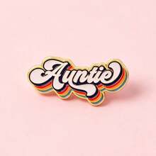 "Auntie"Funny Quote Exclusive Identity Lapel Enamel Pins And Brooches Badge Pins For Backpacks Bags Backpack Cool Decoration Friend For Gifts - Multicolor - View 2