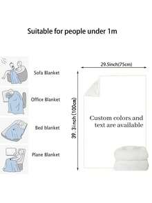 1pc Customized Sublimation Repeated Letter Print Throw Blanket, Personalized Text Decorative Cover, 3 Sizes Available, Practical Home Decor, Suitable For Sofa And Living Room, Ideal Holiday Gift For Family Members And Relatives - Multicolor - View 9
