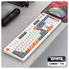 RAIKU T18 3-In-1 Color Block Gaming Keyboard And Mouse Set With Backlit Keys, Volume Knob, 104-Key Wired Keyboard, Multi-Color Block Keyboard, 3-Button Backlit Mouse, Includes Mouse Pad - View 13
