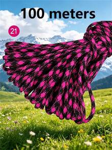 10M/50M/100M Nylon Paracord, 4mm 7-Strand - Non-Elastic Woven Rope, Suitable For Outdoor Training, Camping And DIY Activities - Multicolor - View 51