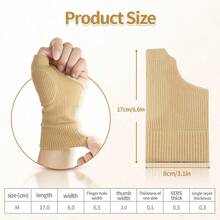 Thumb Compression Glove, Fingerless Design, With Gel Pad, Provides Joint Support, Breathable Wrist Protection - Multicolor - View 3