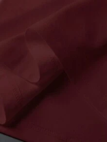 男士大尺碼短袖休閒時尚多用途玫瑰圖案圓領短袖T恤，夏季風格 - 酒紅色 - 查看 4