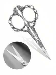 1pc Stainless Steel Nail Clipper, Baroque Style Design, Suitable For Daily Home Use, Nail Art Tool, Back To School Essential, Nail Care Product, Applicable For Nail Stickers, Scissor Protective Cover, Nail And Foot Care Tool, DIY Handmade - A - View 4
