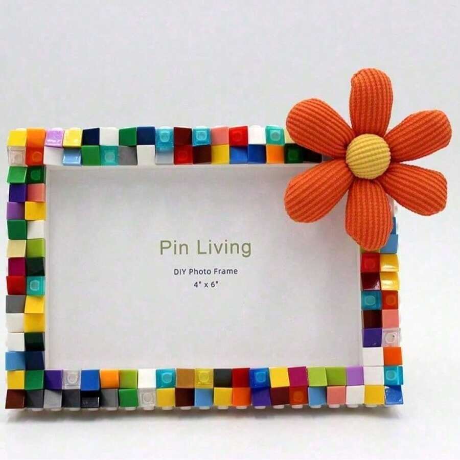 1 Set Bingkai Foto Balok Bangunan DIY Kreatif Berwarna-warni - 6,77x4,86 Inci, Termasuk Penyangga dan Alat Menggambar, Dekorasi Rumah - Aktivitas Seni Musim Gugur, Pembuatan Hadiah Liburan, Kerajinan Keluarga Thanksgiving, Set Seni Dinding yang Dipersonalisasi - beraneka warna - View 1