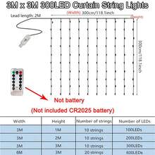 Colorful Curtain Lights, 99.06cm/299.72cm, 8 Lighting Modes, With Remote Control, Hanging Fairy Lights, Suitable For Wall Bedroom Window Party Background Lighting (No Curtain, No Hooks) - Colored Light - View 5