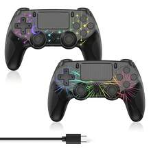 Cool And Personalized P4 Controller, Unique Aurora/Starry Sky Design, Colorful Gradient Patterns, Supports Wireless Connection, 600mAh Long-Lasting Battery With LED Strip, Equipped With 3.5mm Audio Interface, Suitable For P4 Slim/Pro And PC. - View 1