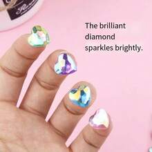 Heart Shape Rhinestone Stickers Self Adhesive, Multi Colors Blue White Red Pink Purple Mixed Crystal Gem Stickers For DIY Crafts Phone Case Scrapbooking Kids Handmade Decor - Multicolor - View 5