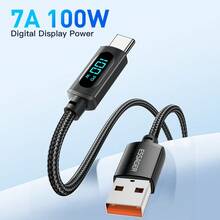 Essager Type C Cable 100W 7A PD Fast Charging Charger USB C With LED Display Cable Data Wire For Laptop Mobile Phone Tablet Nan - Black - View 3
