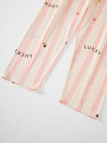2pcs Women's Pajama Set Long Sleeve Long Pants Set, Women's Casual Printed Set - Baby Pink - View 8