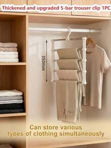 Multi-Layer Pants Rack - Space-Saving Foldable Design, Helps Efficiently Organize Your Wardrobe; Suitable For Jeans, Leggings And Casual Pants Plastic Multi-Layer Pants Rack; Features Non-Marking Anti-Slip Storage Function, Easy To Assemble; Ideal Choice For Holiday Preparation And Seasonal Wardrobe Organization; - Multicolor - View 13