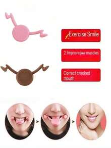 1pc Silicone Facial Muscle Trainer, Smile Shaping Accessory, Lip And Jaw Muscle Exercise Tool, Daily Facial Trainer For Mouth Corners - Multicolor - View 2