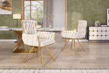 Beige Velvet Dining Chair Set Of 2 - 米色 - 查看 10