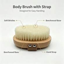 Soft Bristle Body Scrub Brush, Dry Brushing Bath Brush, Exfoliating Skin Brush For Body Scrubbing And Fat Removal - Apricot - View 9