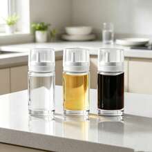 3-Pack Leakproof Oil & Vinegar Dispenser Bottles, 100 Ml Each For Kitchen Use - White - View 1