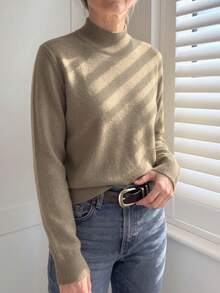 GIGOGOU Sweater Rajut Wanita Dasar Musim Gugur Musim Dingin, Kasual Berkualitas, Lengan Panjang, Atasan Pullover Nyaman untuk Musim Gugur - kopi - View 6