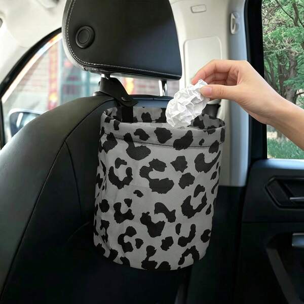 Cesto de Armazenamento para Carro, Bolsa de Armazenamento Pendurada de Tecido, Floral Vintage, Design de Fecho de Pressão Pendurado, Cesto de Armazenamento de Mesa, Pode Ser Usado Como Pequena Lixeira, Lixeira de Carro, Uso Diário