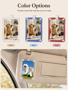 Magnetic Car Sunshade Photo Frame DIY Car Interior Decor, Couple Gift, Pet Family Memorial Photo Frame Clip, Car Interior Accessories - Multicolor - View 4