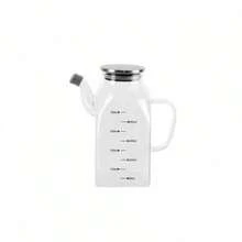 750ml Borosilicate Glass Oil Dispenser With Stainless Steel Lid, Anti-Drip Spout With Silicone Cap And Measurement Scale, 19cm Height - Clear - View 9