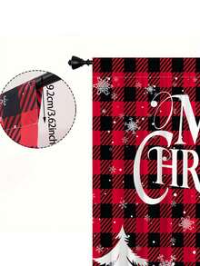 2pcs/Set Christmas Decoration, Elegant Red & Black Plaid Christmas Tree & Reindeer Print Semi-Sheer Curtains, Christmas Curtains, Christmas Door Curtains, Bedroom & Living Room Holiday Decor Curtains, Home Decor, 2026 Merry Christmas Decoration, Christmas Decoration, Winter Decoration, Christmas Gift, Christmas Decor, 2027 Happy New Year Decoration - Christmas Red Plaid Reindeer - View 10