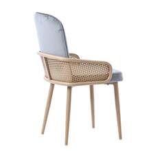 Dining Chair Set Velvet Grey - 6 Piece Set - 灰色 - 查看 9