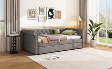 Sofa Bed Frame Grey 221 X 98.5 X 71.5 Cm - Grey - View 10