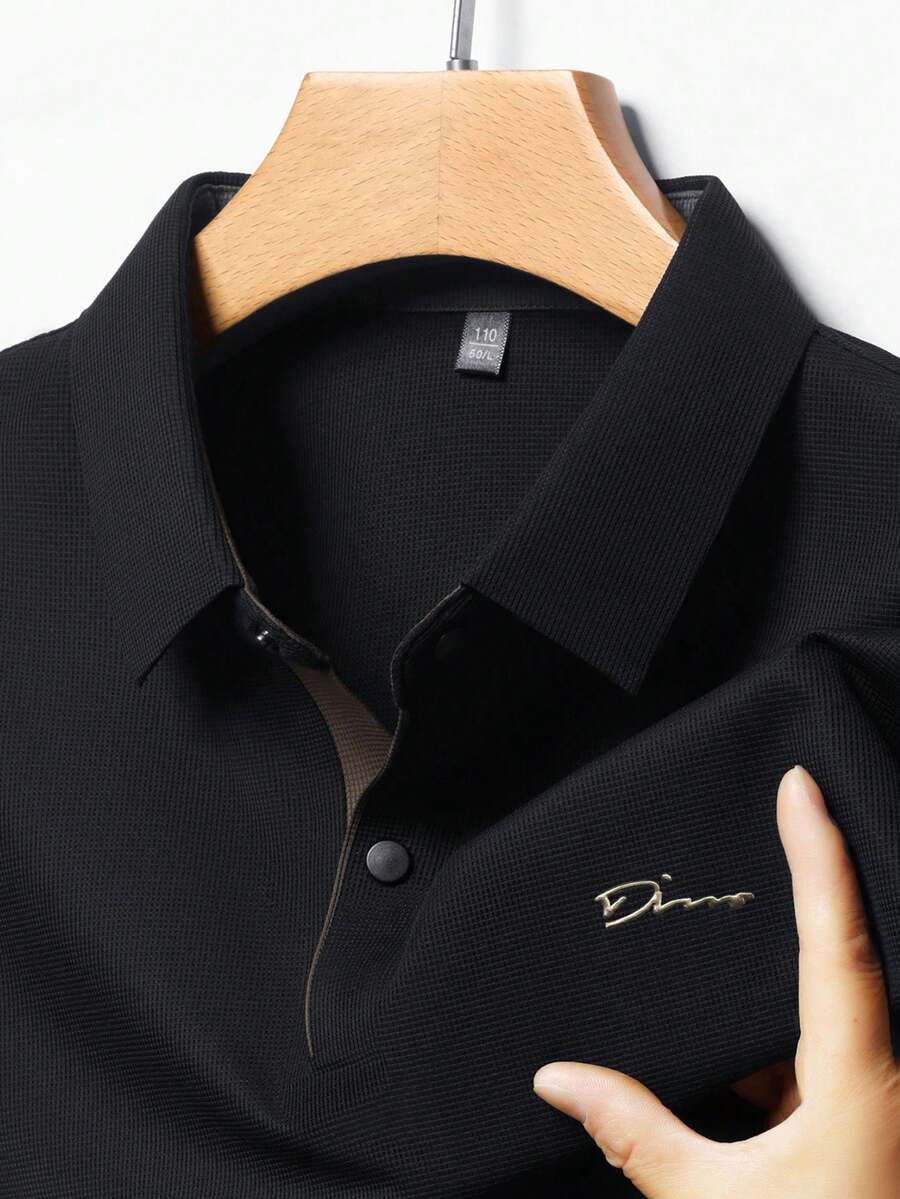 Pro Man 男士衣櫥系列 無縫黏合防皺 夏季涼感短袖 POLO 衫 休閒商務通勤穿搭,適合工作到週末 - 黑色 - 查看 1