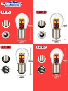 GLANBERT 2pcs Car Turn Signal Lamp/Brake Light/Tail Light/Headlight/Reverse Light/Brake Light Bulbs, 1156 1157 BA15S BAU15S BA15D BAY15D - Multicolor - View 4