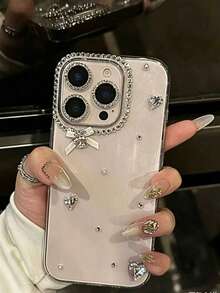 Casing Ponsel Kristal Mengkilap, Kompatibel Dengan IPhone 16, 15, 14, 13, 12, 11 Pro Max, Perlindungan Penuh (Film Lensa Hanya Untuk Tampilan Foto, Produk Sebenarnya Tidak Termasuk Film Lensa) - Clear - View 13