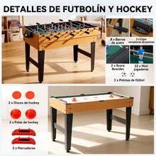 HOMCOM Mesa de jogo combinada - Amarelo - Ver 4