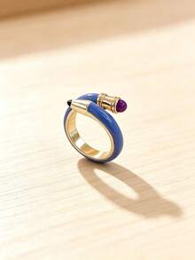 1pc Minimalist Fashion Pencil-Shaped Open Ring For Women, Suitable For Daily Wear, Back To School Season, Graduation Season, Teacher's Day, Holiday Gift - Pencil Ring - View 14