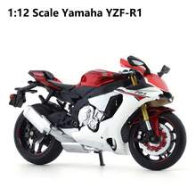Burago 1:12 Scale Yamaha YZF-R1 Black/Red Die-Cast Motorcycle Model – Creative Desktop Ornament With Display Stand (Gift) - Multicolor - View 5