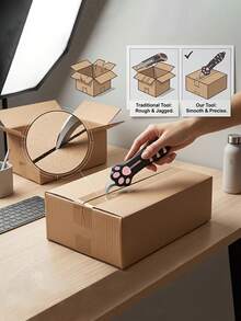 Multifunctional Pocket Folding Knife, Cute Cat Paw Retractable Curved Blade, Non-Slip Handle, Mini Portable Box Opener With Lanyard Hole, Home Daily Parcel Unboxing Craft Tool, Suitable For Students, Office Workers And Cute Gift Lovers - View 4