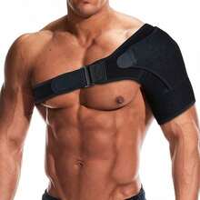 Adjustable Unisex Shoulder Stability Strap, Breathable Thick Padded, Reinforced Stitching, Shoulder Weightlifting Gym Fitness Training Black Sports Protective Gear - Black - View 3