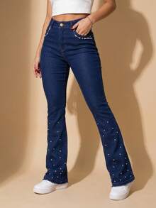 pthirillo Women Jeans - Lumina Pearls 酒吧和口袋 - 查看 1