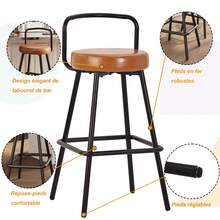 Set Of 6 Dining Chair, Brown PU Leather - 棕色 - 查看 6